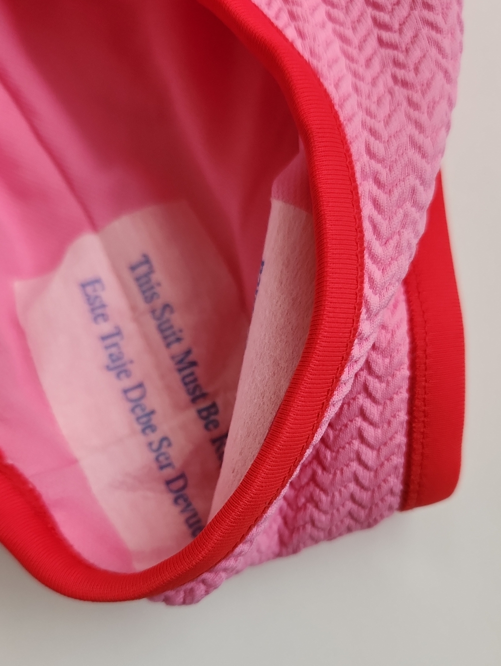 NWT Wild Fable One-Piece Swimsuit Pink with Red Trim XL - Picture 2 of 4